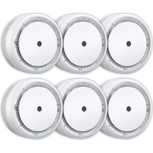 ELRO FS801061 FS8010 Mini Smoke Detector Compact Design with 10 Year Battery EN 14604 Pack of 6