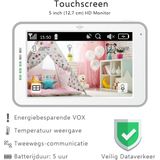 ELRO BC3000-2 Babyfoon - Royale - 12,7 cm Touchscreen Monitor - HD- & App