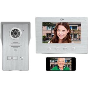 ELRO DV477IP WiFi IP-videodeurintercom met 7-inch nachtzicht in kleur, nachtzicht in kleur, livebeeld en communicatie via app, 1 familie, 12 volt