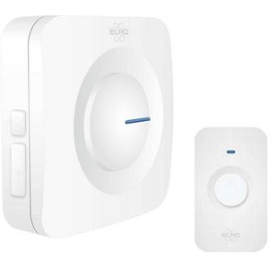 ELRO DB3000 Draadloze Deurbel Set – met Ontvanger op batterij - Bereik 300 meter - IP65 Waterdicht - 64 Melodieën - Wit