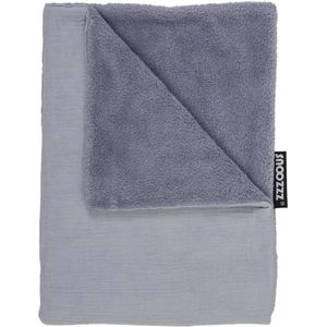 Snoozzz Baby Deken Wieg deken - 100 x 75 cm - zachte teddy met hydrofiel katoen - Grijs