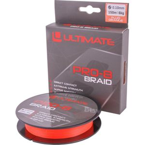 Ultimate Pro-8 Braid 0.14mm 8kg 150m Fluo Orange | Gevlochten lijn