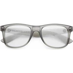 Freaky Glasses® - deluxe spacebril spiraal - festival bril - dames en heren - mat grijs
