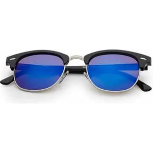 Freaky Glasses® – Club Style Zonnebril - Festival Bril – Rave Zonnebril - UV400 – Dames – Heren - Zilver - Blauw