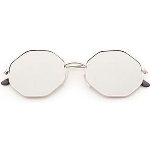 Freaky Glasses® – Festival Bril – Rave Zonnebril – Ronde Hoeken - Dames – Heren - Zilver