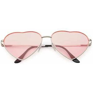 Freaky Glasses® – Hartjes Bril - Festival Bril – Rave Zonnebril – Gabber - Dames – Heren - Roze