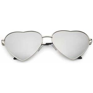 Freaky Glasses® – Hartjes Bril - Festival Bril – Rave Zonnebril – Dames – Heren - Zilver
