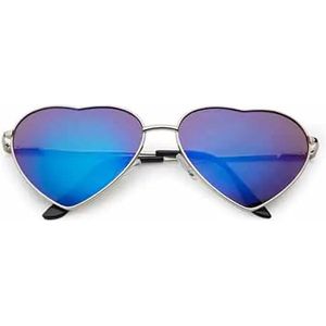 Freaky Glasses® – Hartjes Bril - Festival Bril – Rave Zonnebril - Gabber – Dames – Heren - Blauw