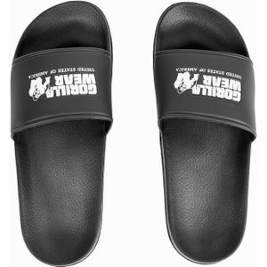Gorilla Wear - Pasco Slides - zwart - vrije tijd comfortabel antislip unisex met logo voor maximale bewegingsvrijheid van PU en EVA badslippers, zwart, 38 EU