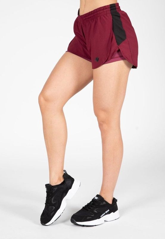Salina - 2-In-1 Shorts - Burgundy Red - Katoen