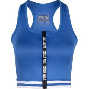 Gorilla Wear - Mesh Crop Top - Zwart - Polyester en Elastaan - Logo-print