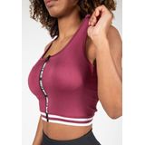 Gorilla Wear - Mesa Zip Front - Crop Top - Bordeauxrood - Rekbare Stoffen, Medium Ondersteuning
