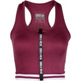 Gorilla Wear - Mesa Zip Front - Crop Top - Bordeauxrood - Rekbare Stoffen, Medium Ondersteuning