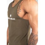 Gorilla Wear - Carter Stretch Tank Top - Legergroen - Katoen/Elastaan