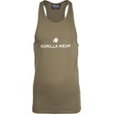 Gorilla Wear - Carter Stretch Tank Top - Legergroen - Katoen/Elastaan
