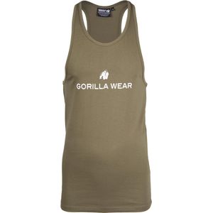 Gorilla Wear - Carter Stretch Tank Top - Legergroen - Katoen/Elastaan