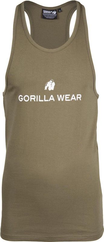 Gorilla Wear - Carter Stretch Tank Top - Legergroen - Katoen/Elastaan