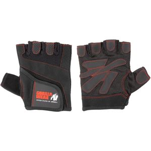 Gorilla Wear Womens Fitness Gloves - Fitness Handschoenen - Zwart/Rode Stiksels - M