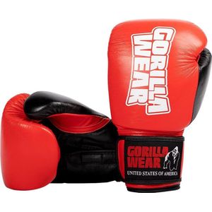 Gorilla Wear Ashton Pro Bokshandschoenen - Boxing Gloves - Boksen - Rood/Zwart  -14 oz