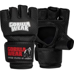 Gorilla Wear Manton MMA Handschoenen (Met Duim) - MMA Gloves - Zwart/Wit - L/XL