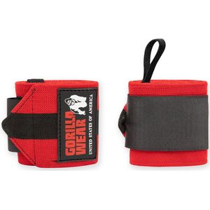 Gorilla Wear - Wrist Wraps Ultra - Zwart/Rood - Comfortabele Pasvorm - Unisex