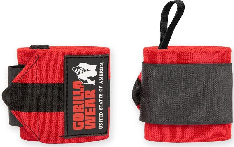 Gorilla Wear - Wrist Wraps Ultra - Zwart/Rood - Comfortabele Pasvorm - Unisex