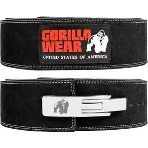 Gorilla Wear 4 Inch Leren Lever Lifing Belt - Zwart - L/XL