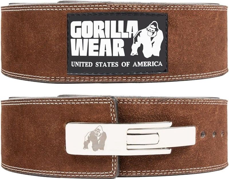Gorilla Wear 4 Inch Leren Lever Lifting Belt - Bruin