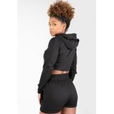 Gorilla Wear - Pixley Crop Top Hoodie - Zwart - Katoen