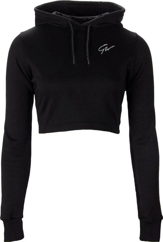 Gorilla Wear - Pixley Crop Top Hoodie - Zwart - Katoen