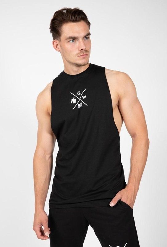 Gorilla Wear - Cisco - Tanktop - Zwart/Wit - Comfortabele Stretch Pasvorm