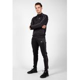Trainingsjas - Zwart - Sweatstof - Opstaande Kraag - Lange Mouw