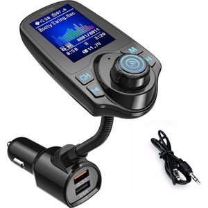 Bluetooth Carkit FM Transmitter voor in de auto - Gymston– Handsfree bellen carkit met AUX / SD kaart / USB - Ingangen - Bluetooth Handsfree Carkits / adapter / auto bluetooth / LCD Display - T10D Carkit