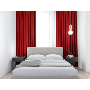 Home of Curtains - ELSA - Gordijn - Met Plooiband - Verduisterend - Kant en Klaar - 288x180 cm - Rood - 1 Stuk