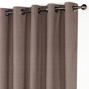 Home of Curtains - LEMONI - Dikke Gordijn - Met Ringen - Verduisterend - Isolerend - Kant en Klaar - 300x260 cm - Donker Taupe - 1 Stuk