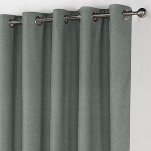 Maroyathome – LEMONI luxe serie – gordijn met ringen – semi-verduisterend – kant-en-klaar – 300 x 260 cm (b x h) – lichtgrijsgroen