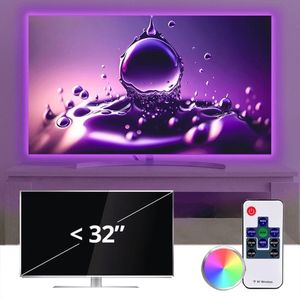 TV backlight set met 2 RGB strips tot 32 inch
