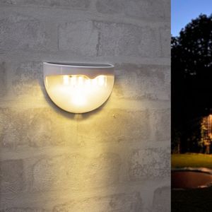 Solar - Wandlamp Druppel - Wit - 6 LEDs - Warm Wit - Buitenlamp Op Zonne-energie