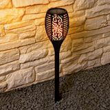 Solarlamp fakkel zwart met schemersensor