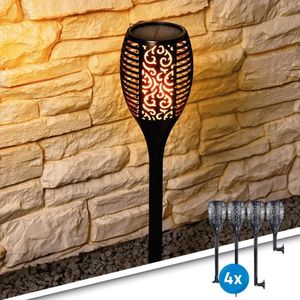10x tuinfakkel solar, buitenverlichting voor tuin, dansende vlammen
