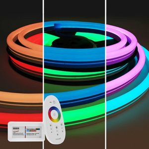 5 meter RGB Neon LED flex Maxi rond - complete set neon verlichting