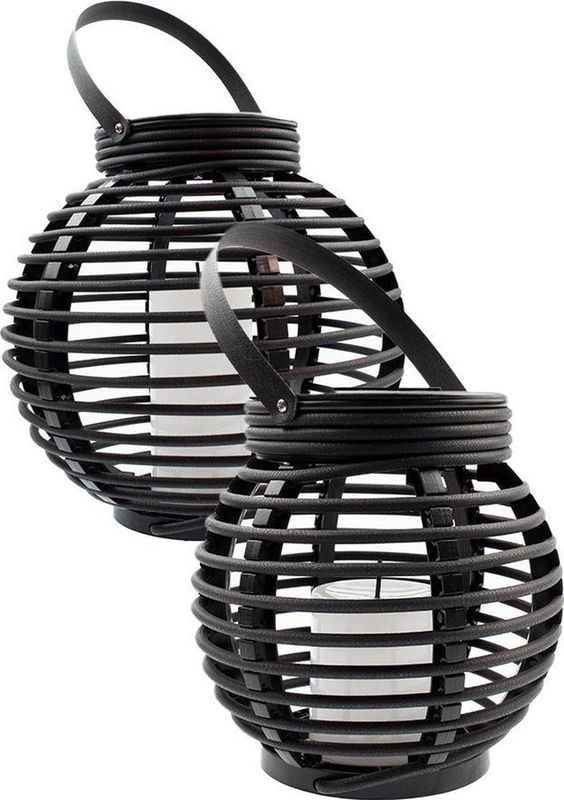 Solar Tuinverlichting - Lantaarn 'Basket' - Small & Medium - Warm Wit Licht