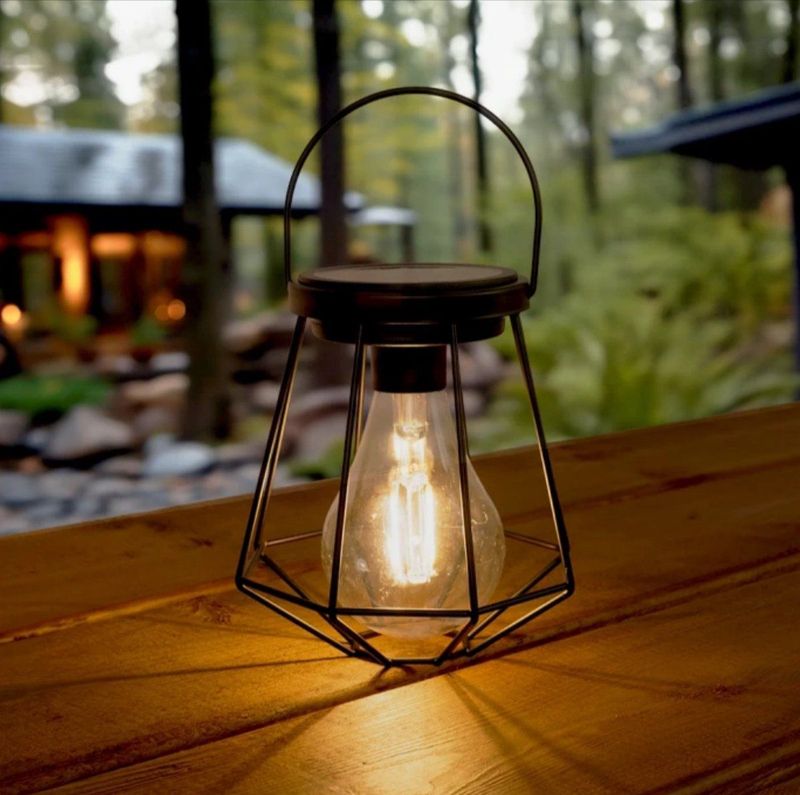 Solar - Vogue - Tafellamp - Warm Wit Licht - Zwart Metaal - Tuinverlichting