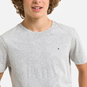 TOMMY HILFIGER - T-shirt - Licht Mêleegrijs - Bio Katoen