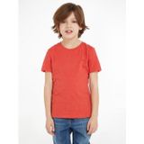 Tommy Hilfiger - BOYS BASIC CN KNIT S/S - T-shirt - Apple Red Heather - Korte Mouwen