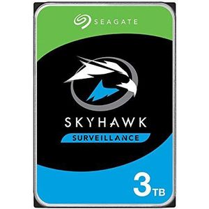 Seagate SkyHawk 3TB ST3000VX009 interne harde schijf 3,5 inch SATA 6 Gbit/s 64 MB cache, voor beveiligingscamerasystemen, 3 jaar geldige Rescue Service