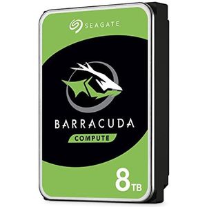 Seagate BarraCuda Pro interne harde schijf 8 TB, 3,5 inch, 7200 omw/min, 256 MB cache, SATA 6 Gb/s, zilver, bulk, modelnr.: ST8000DM004