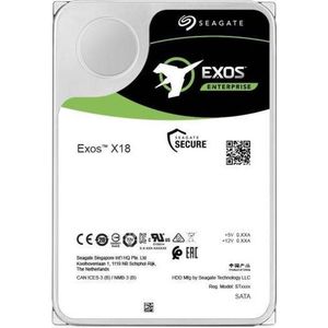 Seagate Exos X18, 16 TB, Interne Harde Schijf, Enterprise Klasse, CMR 3,5"", Hyperscale SATA 6 GB/s, 7.200 RPM, 512e, 4 KB FastFormat (ST16000NM000J)