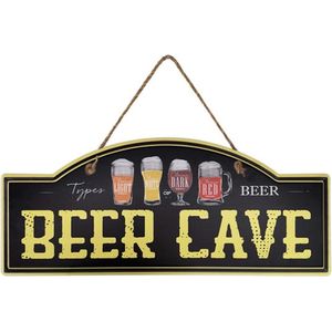 Metalen tekstbord - Beer Cave - Man Cave bord - decoratie - muurplaat - man Cave decoratie - vaderdag