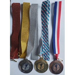 Medaille metaal Serie g-z-b met halslint